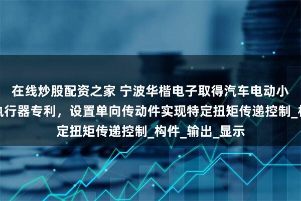 在线炒股配资之家 宁波华楷电子取得汽车电动小门双阻尼离合执行器专利，设置单向传动件实现特定扭矩传递控制_构件_输出_显示
